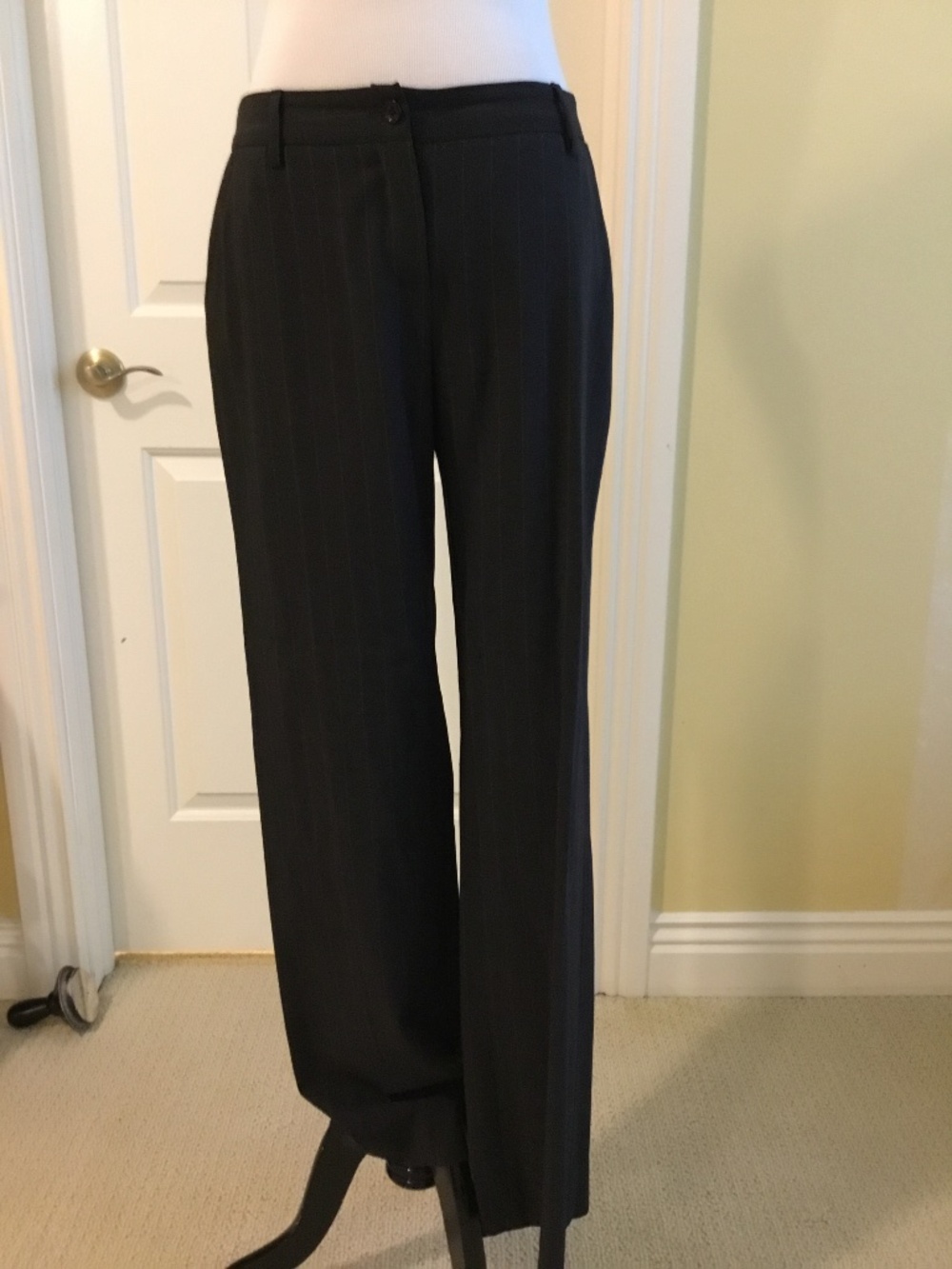 Dolce & Gabbana Black Pinstripe Wool Trousers IT 40